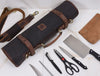 Malaga Canvas Knife Roll - Grey - Aaron Leather Goods 