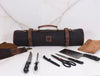 Malaga Canvas Knife Roll - Grey - Aaron Leather Goods 