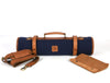 Malaga Canvas Knife Roll - Cobalt Blue - Aaron Leather Goods 