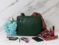 Toledo Leather Handbag -  Pine Green