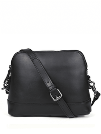 Requena Leather Crossbody Bag -  Raven Black