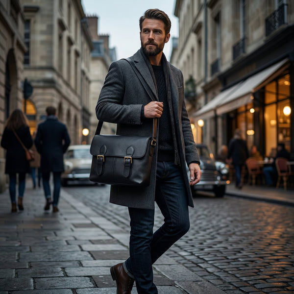 Leather Crossbody Messenger Bag for Women & Men - Aaron Leather Goods Inc