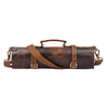 Leather Knife Roll Bag with Handle – Handmade Rustic Chef Knife Roll, - Aaron Leather Goods Inc