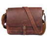 Leather Messenger Bag with Buckle Closure & Adjustable Strap - Aaron Leather Goods Inc