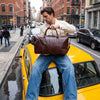 Leather Travel Bag - Walnut Brown - Aaron Leather Goods Inc
