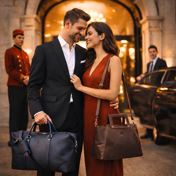 Leather Travel Duffle Bag – 20 and Crossbody Bag Combo - Aaron Leather Goods