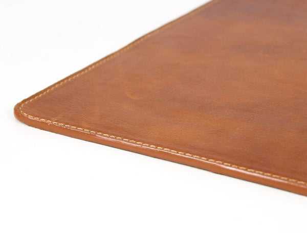 Olivia Leather Desk Mat - Caramel Brown - Aaron Leather Goods 