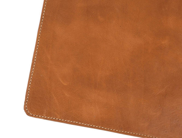 Olivia Leather Desk Mat - Caramel Brown - Aaron Leather Goods 