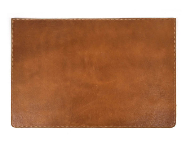 Olivia Leather Desk Mat - Caramel Brown - Aaron Leather Goods 