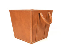 Damocle Leather Bin - Caramel Brown