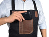 Turin Waxed Canvas Apron - Raven Black - Aaron Leather Goods 