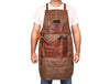 Leon Waxed Canvas Apron - Seaweed Green - Aaron Leather Goods 