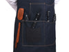 Benito Leather Canvas Apron - Denim Blue