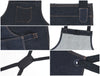 Benito Leather Canvas Apron - Denim Blue