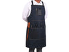 Benito Leather Canvas Apron - Denim Blue