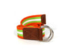 Enova Canvas Belt with D-ring - Orange-Green