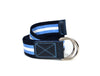 Enova Canvas Belt with D-ring - white-blue