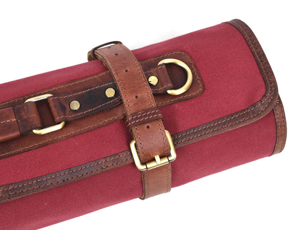 Malaga Canvas Knife Roll - Carmine