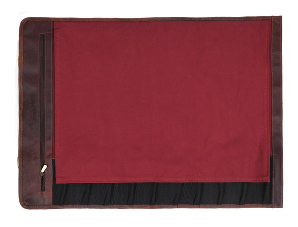 Malaga Canvas Knife Roll - Carmine