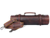 Tuscania Leather Knife Roll & Bag Combo - Walnut Brown