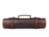 Tuscania Leather Knife Roll & Bag Combo - Walnut Brown