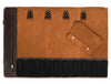 Tuscania Leather Knife Roll - Hickory Brown