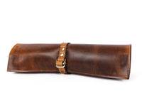 Malaga Leather Mini  Knife Roll - Caramel