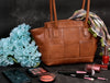 Ajo Leather Tote Bag - Caramel Brown