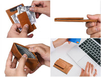 Sestao Leather Minimalist Money Clip Wallet - Cinnamon