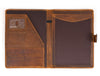 Aaron Leather Goods leather Briefcase & Organizer Combo- Brown