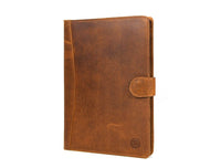 Aaron Leather Goods leather Briefcase & Organizer Combo- Brown