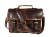 Ancona Leather Office Bag 15" - Dark Brown