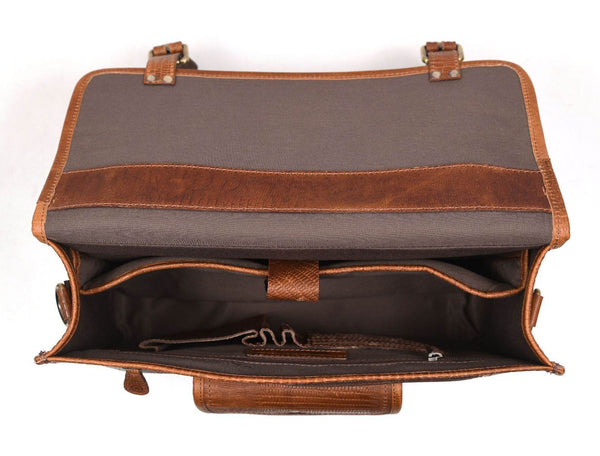 Aaron Leather Goods leather Briefcase & Organizer Combo - Aaron Leather Goods 