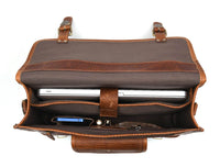 Aaron Leather Goods leather Briefcase & Organizer Combo