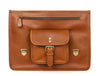 Aaron Leather Goods leather Briefcase & Organizer Combo- Brown