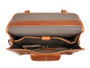 Aaron Leather Goods leather Briefcase & Organizer Combo- Brown