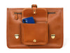 Aaron Leather Goods leather Briefcase & Organizer Combo- Brown