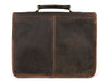 Aaron Leather Goods leather Briefcase & Organizer Combo- Brown