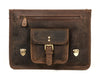 Aaron Leather Goods leather Briefcase & Organizer Combo- Brown