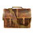 Phoenix Leather Briefcase - Caramel Brown - Aaron Leather Goods 