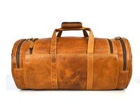 Cordoba Leather Barrel Bag - Tangerine