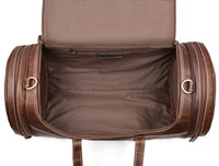 Сумка-бочка из кордовской кожи - коричневая