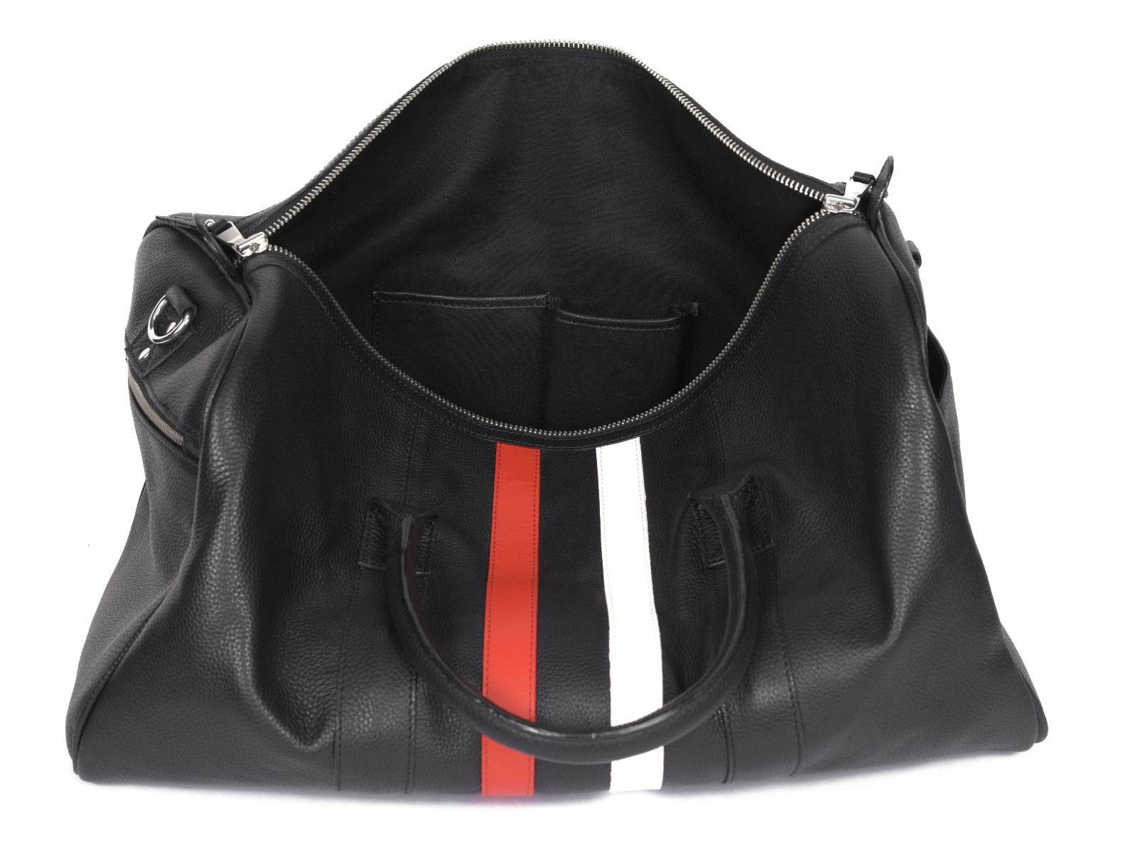 aaron leather travel duffel bag Black Premium Leather Travel Duffle Bag – Aaron Leather Goods Inc