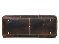 Austin Leather Overnight Bag with Wallet & Toiletry Bag Combo - Dark Brown
