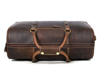 Austin Leather Overnight Bag with Wallet & Toiletry Bag Combo - Dark Brown
