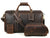 Austin Leather Overnight Bag with Wallet & Toiletry Bag Combo - Dark Brown - Aaron Leather Goods 