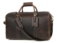 Austin Leather Overnight Bag with Wallet & Toiletry Bag Combo - Dark Brown