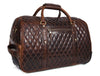 Ascend Quilted Leather Trolley Bag- Brown - Aaron Leather Goods 