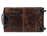 Ascend Quilted Leather Trolley Bag- Brown