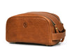 Omaha Leather Toiletry Bag - Tawny Brown